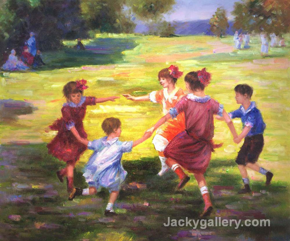Ring Around the Rosie by Edward Henry Potthast paintings reproduction - Click Image to Close